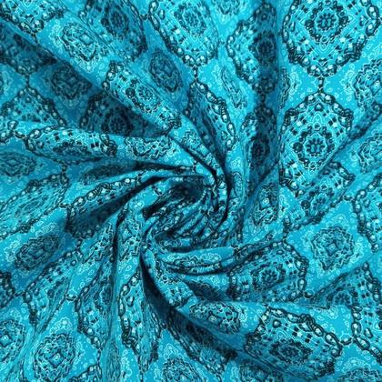 Imagem de Tecido Tricoline Estampado Bandana Azul