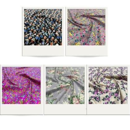 Imagem de Tecido Tricoline Estampado Floral 100% Algodão 1,40m para Roupas e Artesanatos