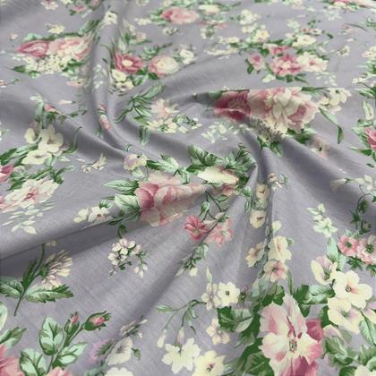 Imagem de Tecido Tricoline Estampado Floral 100% Algodão 1,40m para Roupas e Artesanatos