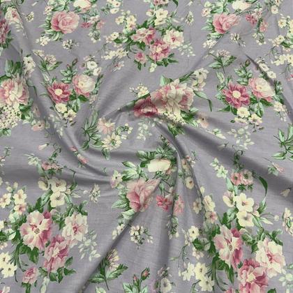 Imagem de Tecido Tricoline Estampado Floral 100% Algodão 1,40m para Roupas e Artesanatos