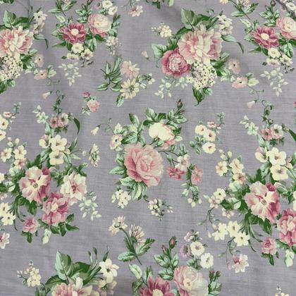 Imagem de Tecido Tricoline Estampado Floral 100% Algodão 1,40m para Roupas e Artesanatos