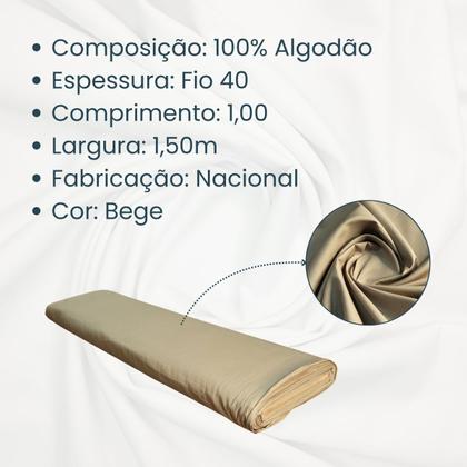 Imagem de Tecido Tricoline Liso 100% Algodão Várias Cores 1,00 X 1,50m