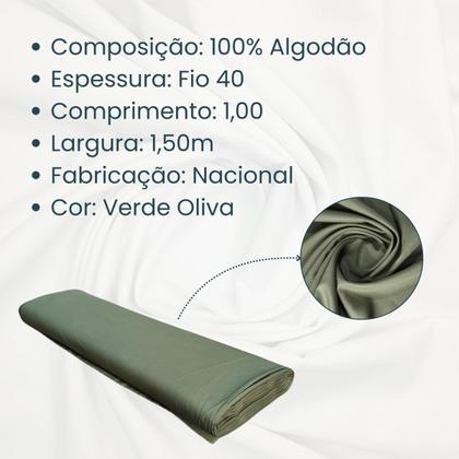 Imagem de Tecido Tricoline Liso 100% Algodão Várias Cores 1,00 X 1,50m