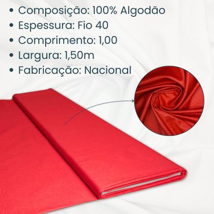 Imagem de Tecido Tricoline Liso 100% Algodão Várias Cores 1,00 X 1,50m