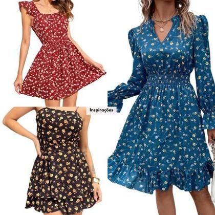 Imagem de Tecido Viscolinho Floral Primavera Diversas Cores 1,50m P/Roupas Femininas