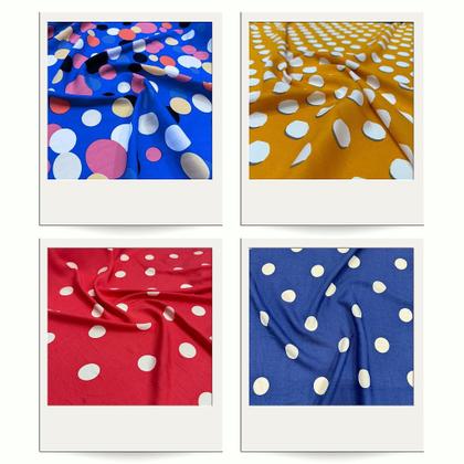 Imagem de Tecido Viscose Estampada Poá Diversas Cores 1,40m Para Roupas Femininas