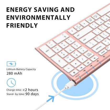 Imagem de Teclado Bluetooth iClever BK10 Universal com teclado numérico