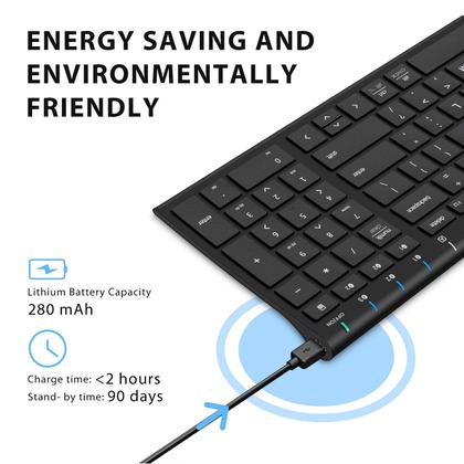 Imagem de Teclado Bluetooth iClever BK10 USB-C recarregável Bluetooth 5.1