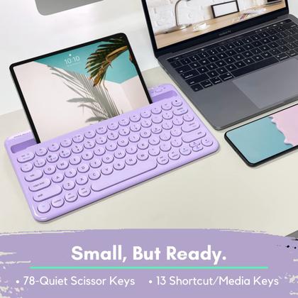 Imagem de Teclado Bluetooth Macally para iPad Mini/Air/Pro, iPhone roxo