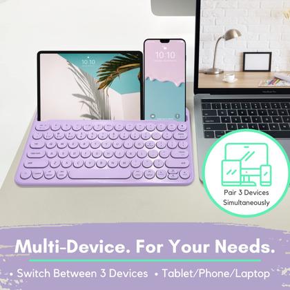 Imagem de Teclado Bluetooth Macally para iPad Mini/Air/Pro, iPhone roxo