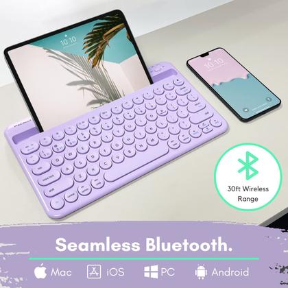 Imagem de Teclado Bluetooth Macally para iPad Mini/Air/Pro, iPhone roxo