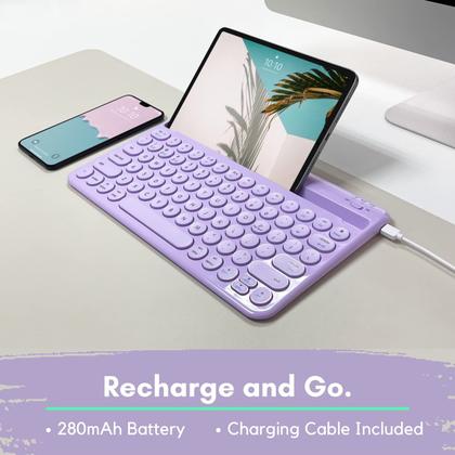 Imagem de Teclado Bluetooth Macally para iPad Mini/Air/Pro, iPhone roxo