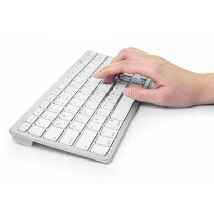 Imagem de Teclado Bluetooth Para Pc Tablet E Smartphone Sem Fio Branco