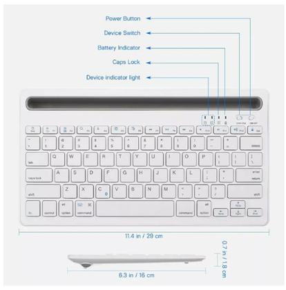 Imagem de Teclado Bluetooth Recarregável Com Suporte Para Tablet Galaxy A7 Lite T220/ T225