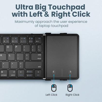 Imagem de Teclado Bluetooth recarregável e dobrável Para Tablet Tectoy Pense Bem 10.1
