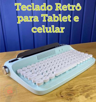 Imagem de Teclado bluetooth Retrô para tablet e celulares