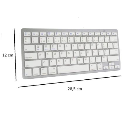 Imagem de Teclado Bluetooth Sem Fio Smar tv Celular Tablet pc Notebook Ergonomico Android WB -8022 BRANCO