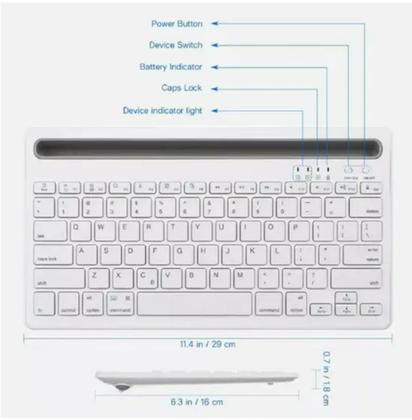 Imagem de Teclado Bluetooth + Suporte Para Notebook Samsung Galaxy Book Go Snapdragon 7c