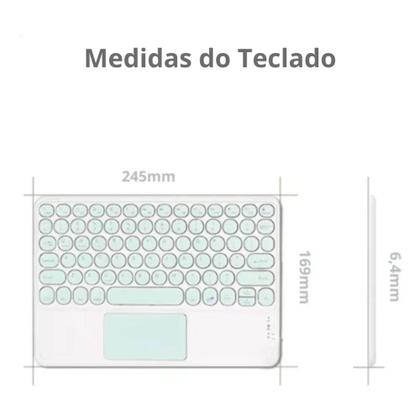 Imagem de Teclado Bluetooth Touchpad Com Ç Para galaxy Tab A8 A9 S7 S8 S9 S9+