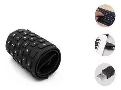 Imagem de Teclado Borracha Flexível Dobrável C/ Fio Usb Abnt2