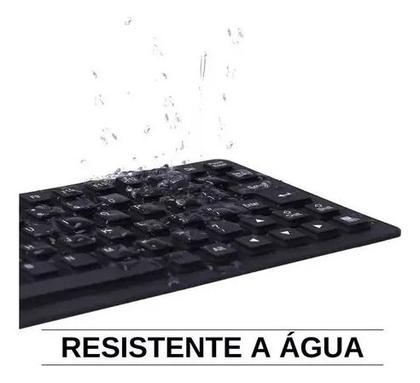 Imagem de Teclado Borracha Flexível Dobrável C/ Fio Usb Abnt2