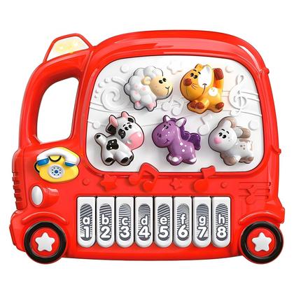 Imagem de Teclado Carrinho Musical Educativo Com Som E Luz Dm Toys