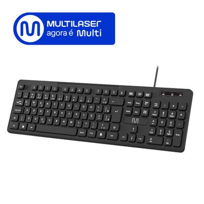 Imagem de Teclado Com Fio Cabo de 180cm Teclas Redondas USB Preto Multi (Multilaser) - TC294