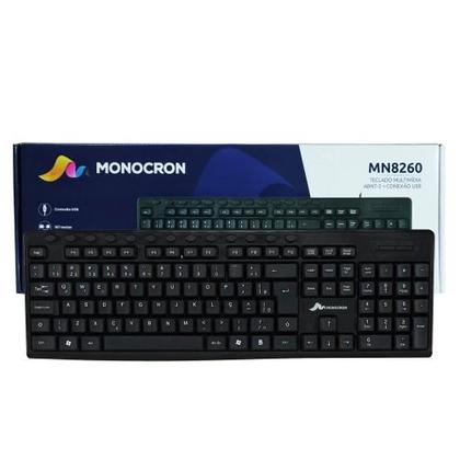 Imagem de Teclado com fio mn8260 preto 1,5m monocron