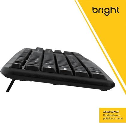 Imagem de Teclado Com Fio Usb Para Computador Basic Office Abnt2 Cod 0014 Bright