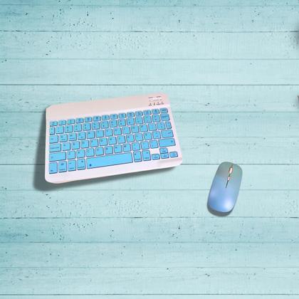 Imagem de Teclado Com Mouse Bluetooth Sem Fio Colorido Wireless Not PC tablet
