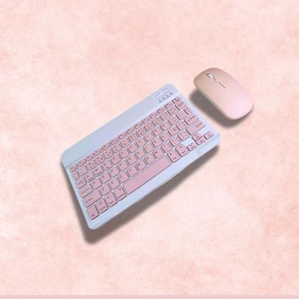 Imagem de Teclado Com Mouse Bluetooth Sem Fio Colorido Wireless Not PC tablet