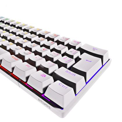 Imagem de Teclado Compacto Branco Gamer OUTEMU RED p/ Jogos Mecânico RGB Anti-Ghosting PCYES