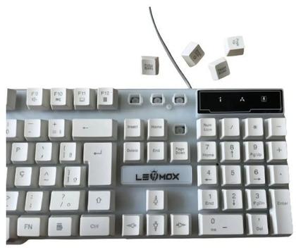 Imagem de Teclado Computador Gamer Led RGB Branco Membrana USB Lehmox LEY-2085