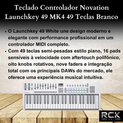 Imagem de Teclado Controlador Novation Launchkey 49 MK4 49 Teclas Branco