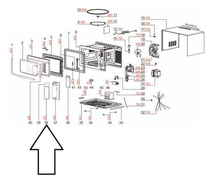 Imagem de Teclado De Micro-ondas Electrolux Mef33