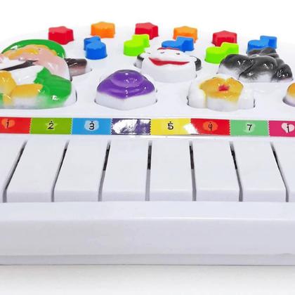 Teclado Divertido Toca Musica Animais Fazendinha c/ Luz Zoop
