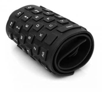 Imagem de Teclado Dobrável Flexível De Silicone Usb 108 Teclas À Prova dagua Preto