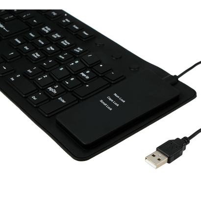 Imagem de Teclado Dobrável Flexível De Silicone Usb 108 Teclas À Prova dagua Preto