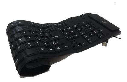 Imagem de Teclado Dobrável Flexível De Silicone Usb 108 Teclas À Prova dagua Preto