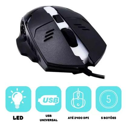 Imagem de Teclado e Mouse Gamer Semi Mecânico RGB LED Preto USB 1,5M