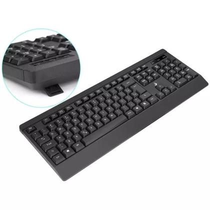 Imagem de Teclado e mouse rise mode office of 02 usb, abnt, com teclado numérico, preto - rm-tm-02-fb