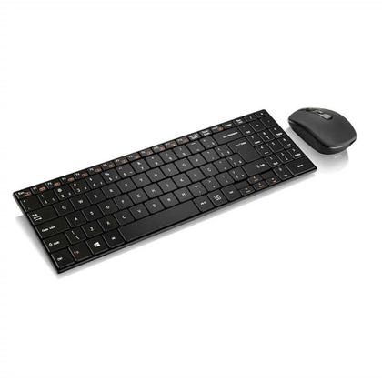 Imagem de Teclado E Mouse Sem Fio 2.4 Ghz Multimidia Preto Usb Slim Tc202