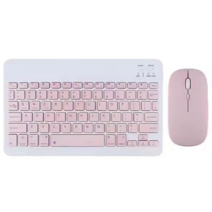 Imagem de Teclado e Mouse Sem Fio Bluetooth Recarregável Branco