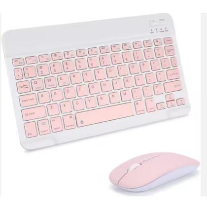 Imagem de Teclado e Mouse Sem Fio Bluetooth Recarregável Branco