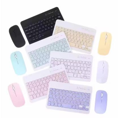 Imagem de Teclado e Mouse Sem Fio Bluetooth Recarregável Branco