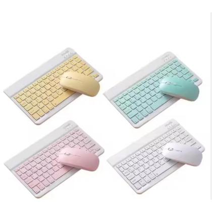 Imagem de Teclado e Mouse Sem Fio Bluetooth Recarregável Branco