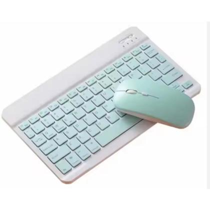 Imagem de Teclado e Mouse Sem Fio Bluetooth Recarregável Verde