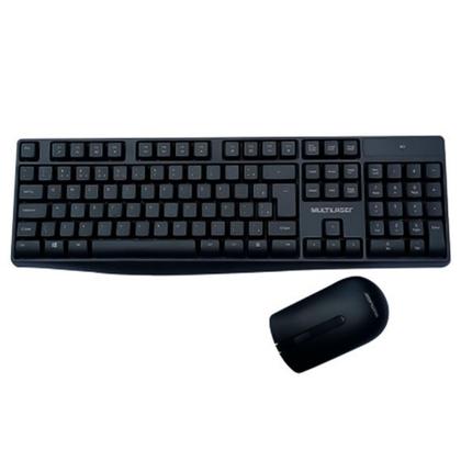Imagem de Teclado e Mouse Sem Fio Multilaser Multimídia, 1600 DPI, Conexão USB e 2.4Ghz, com Pilhas, Preto - 0