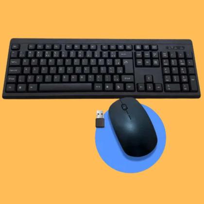 Imagem de Teclado e Mouse sem Fio Premium Wireless Teclas Silenciosa + Mouse Pad Combo Completo