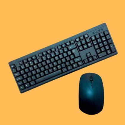 Imagem de Teclado e Mouse sem Fio Premium Wireless Teclas Silenciosa + Mouse Pad Combo Completo